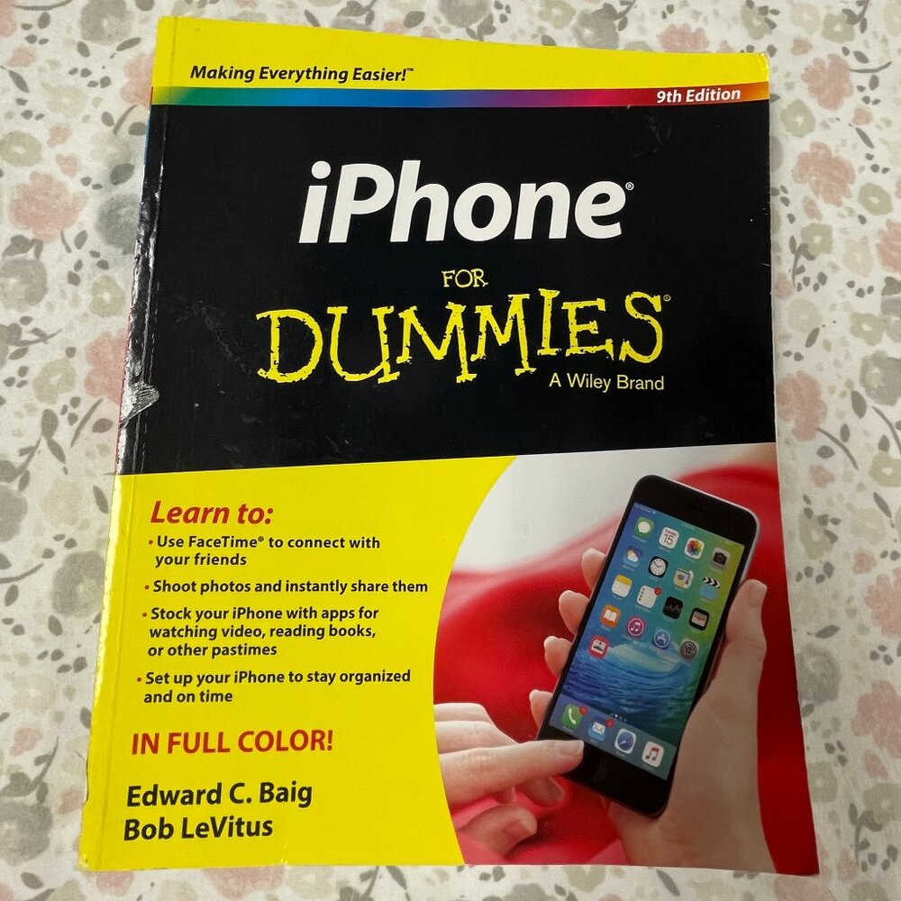iPhone for Dummies, 9th Edition, Paperback Book, A Riley Brand, 2016